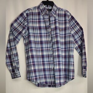 Polo by Ralph Lauren Men's Blue Plaid Shirt size M pre owned Exellent condition